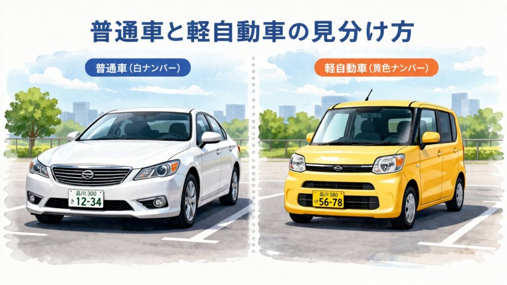 普通車と軽自動車の見分け方サムネイル